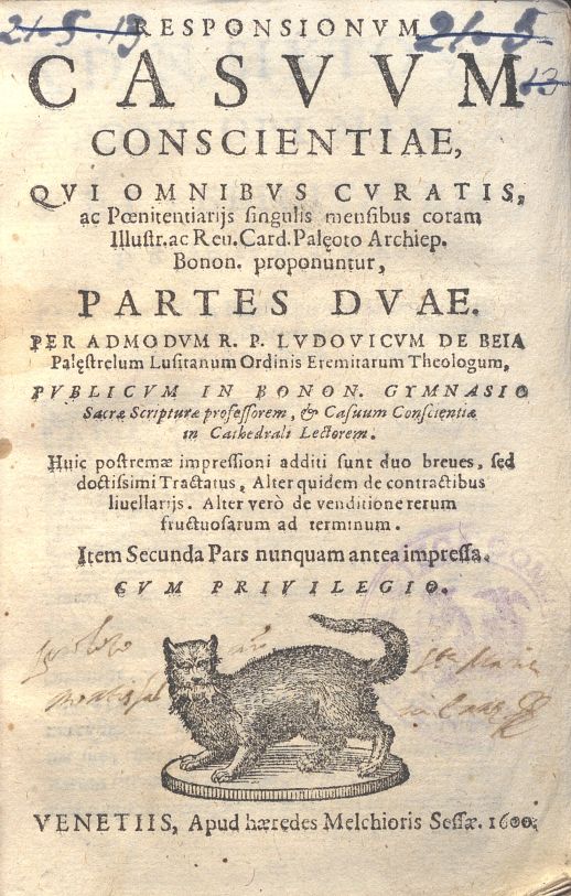 C.34.1.22 – RESPONSIONUM CASUUM CONSCIENTIAE. LUDOVICUS DE BEIA. 1600